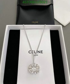 Celine pendant necklace in box with luxury packaging.