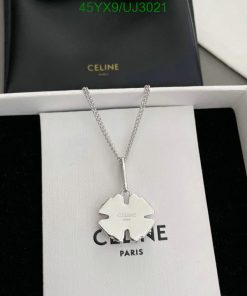 Celine Paris logo pendant necklace in presentation box.