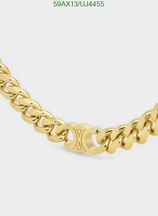 Gold chain bracelet close-up view