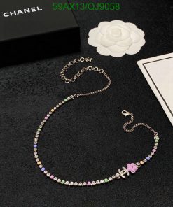 Chanel beaded necklace with flower detail.