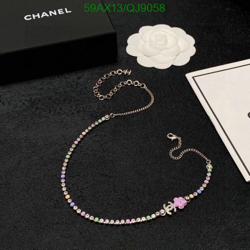 Chanel beaded necklace with flower detail.