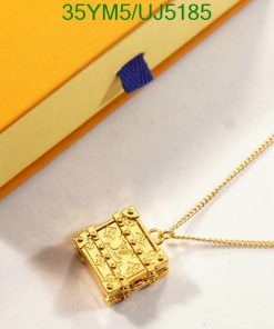 Gold book pendant on chain with luxury box.