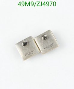 Square silver cufflinks on white background