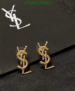 Designer logo earrings on branded box.