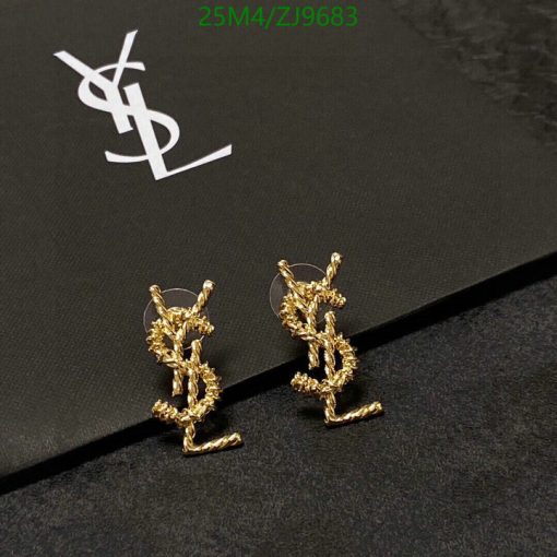 Designer logo earrings on branded box.