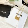 Celine brand necklace with packaging on white surface.