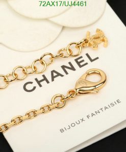 Gold Chanel chain bracelet with logo detail