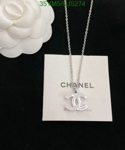 Silver necklace with logo pendant on branded card