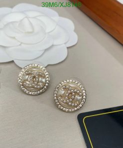 Designer-style stud earrings with rhinestones.