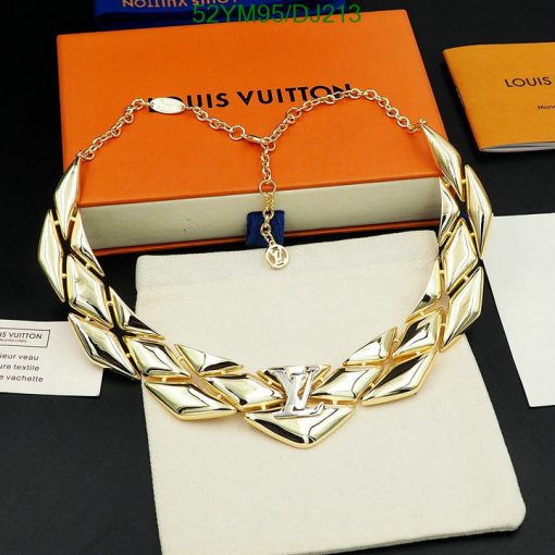 Designer gold-toned chunky chain necklace on display.