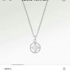 Louis Vuitton silver pendant necklace with flower design.