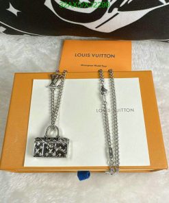 Louis Vuitton necklace on brand's presentation box.