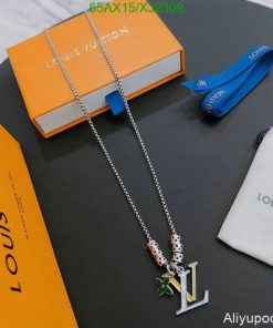 Louis Vuitton branded necklace with box and dust bag.