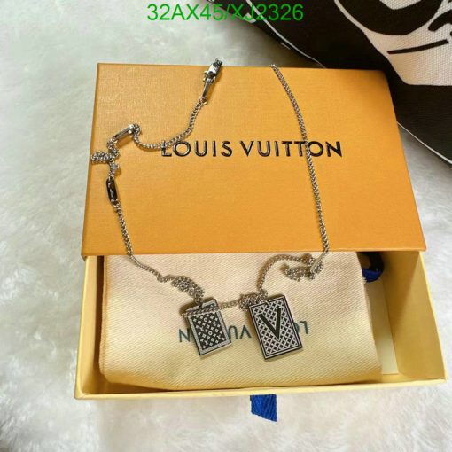 Louis Vuitton necklace with pendant in branded box.